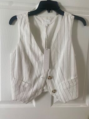 NWT Every Brand linen blend pinstripe vest XS
